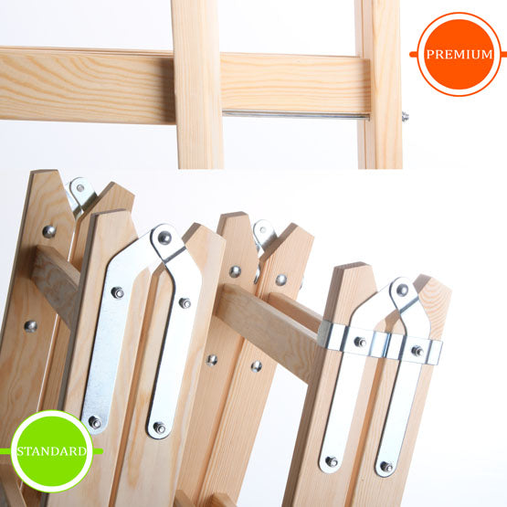 Holzleiter PREMIUM - Stabile 3 bis 6 Stufen Klappleiter für Haushalt und Garten