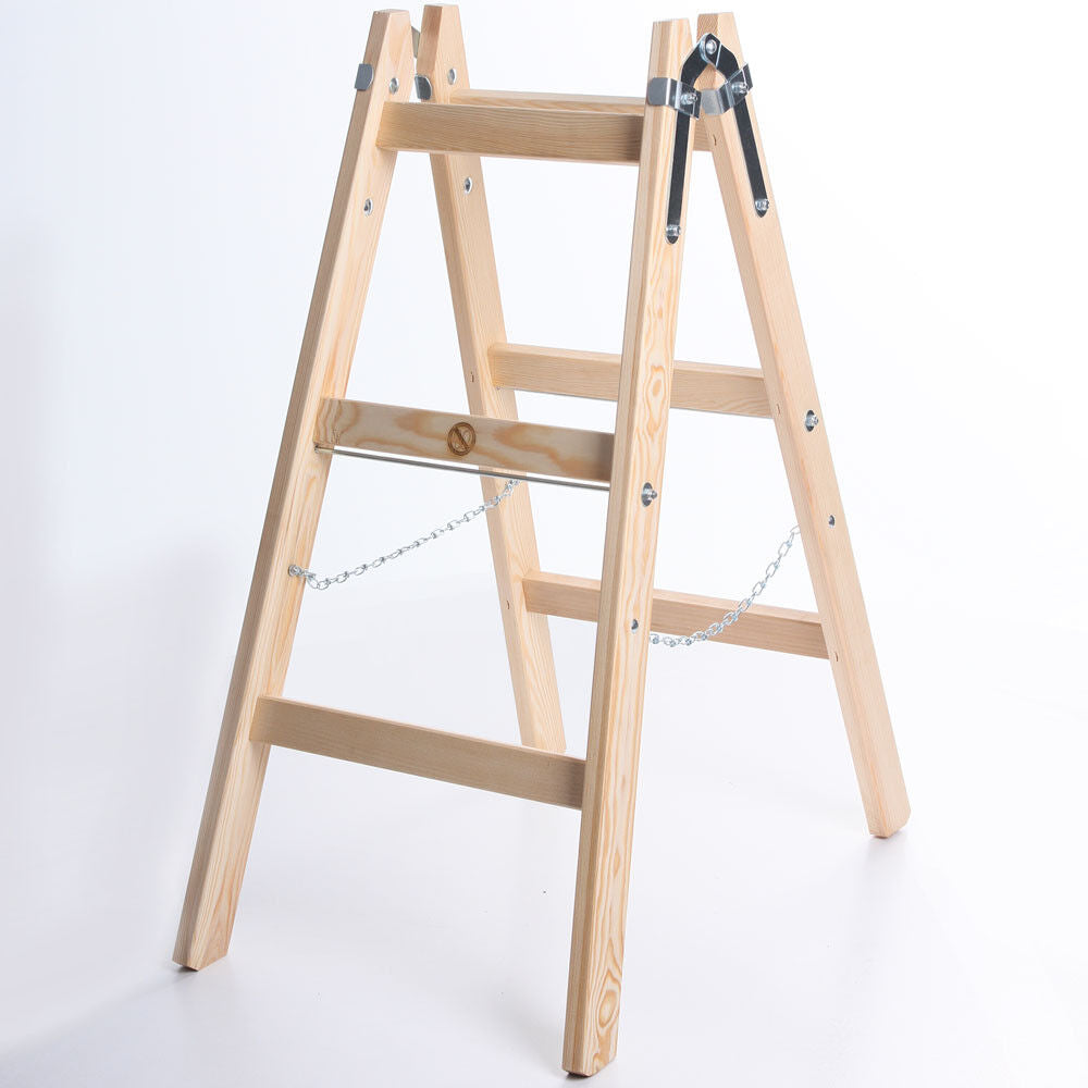 Holzleiter PREMIUM - Stabile 3 bis 6 Stufen Klappleiter für Haushalt und Garten