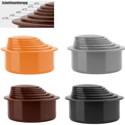 Regenrohr Reduzierstück Fallrohrfilter DN100 63-110mm Laubschutz Komplett-Set