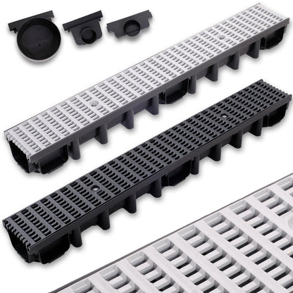 Entwässerungsrinne 131mm mit PVC-Gitter