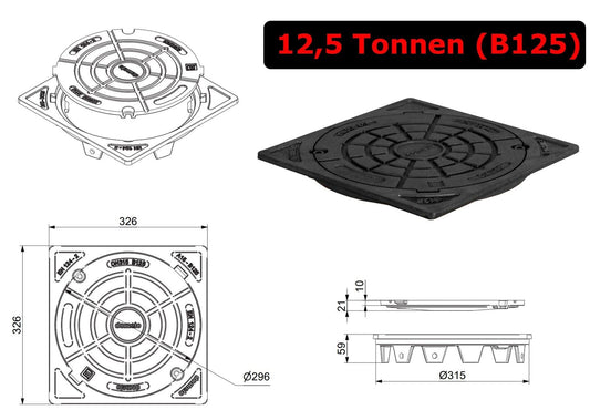 Variant Rohr Ø Und Typ@DN315 12,5t aus Gusseisen