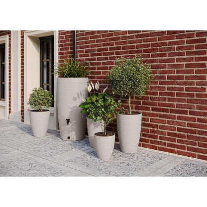 Regenwasserspeicher für Garten mit Pflanzgefäß