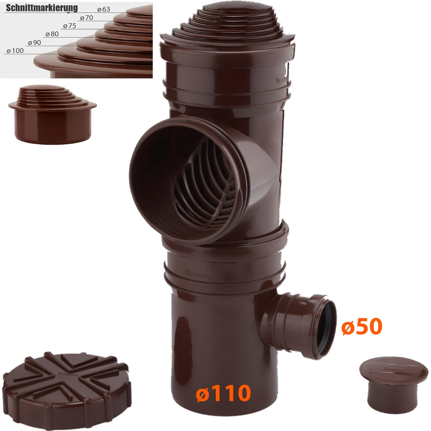 Dichter Regenwassersammler für Fallrohr | für Regenwassertank - 4 Farben