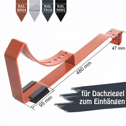 Dachtritt Steigtritt 40-120cm Komplett für Kaminpodest Laufrost PREMIUM Verzinkt