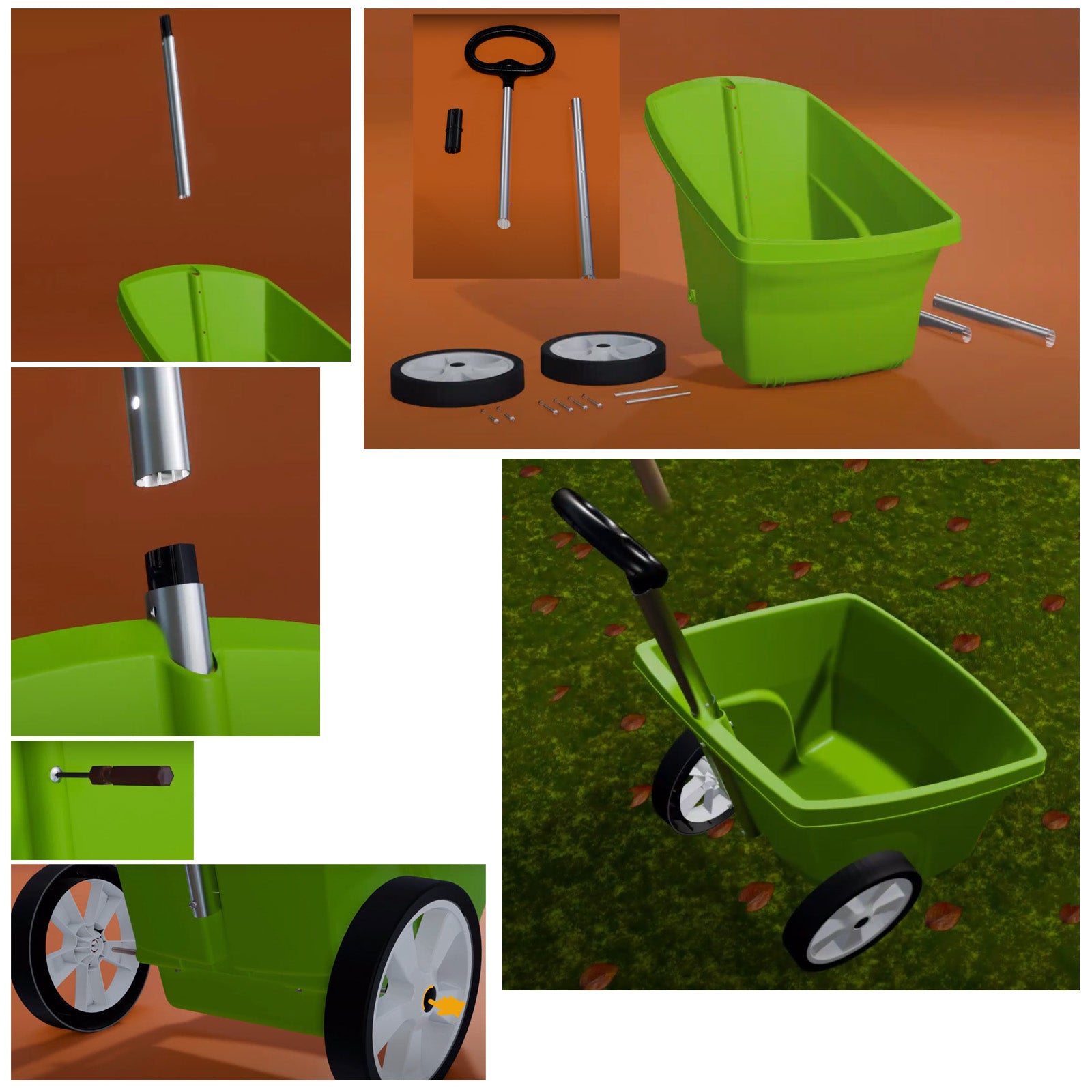Schubkarre mit Aluminiumdeichsel